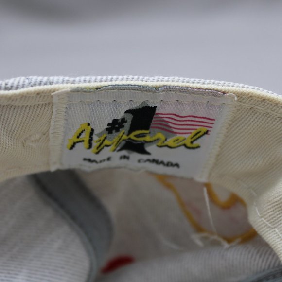 Calgary Flames Hat (VTG) - Flames Block Script - Adult Draw Stringback - Picture 10 of 10